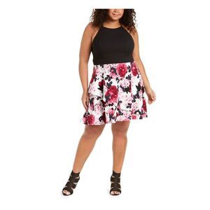 SPEECHLESS Womens Spaghetti Strap Above The Knee Party Fit + Flare Dress